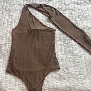 Brown One Sleeve Bodysuit